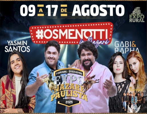 Expo Nazaré Paulista 2025: A Maior Festa da Região está chegando! “Entrada Franca todos os dias!”