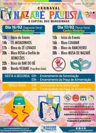 Carnaval de marchinhas 2026 de Nazaré Paulista