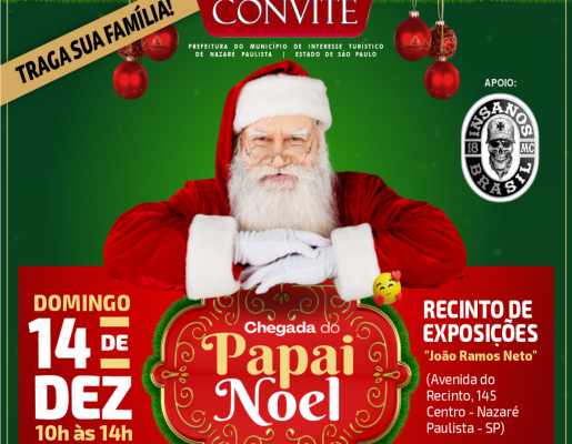 Vem aí a grande Festa para as Crianças com a Chegada do Papai Noel 2025 em Nazaré Paulista